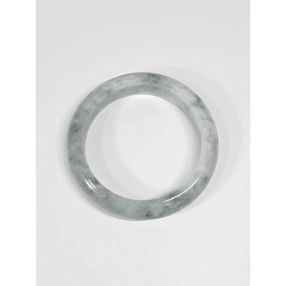 Smoky White Jadeite Bangle 67mm Lavender Veins